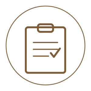 Icon with clipboard on it
